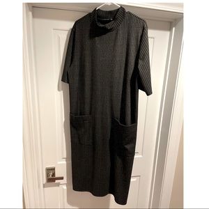 Zara striped mock neck tunic shirt dress
